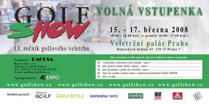Golf Show 2008 voln vstupenka